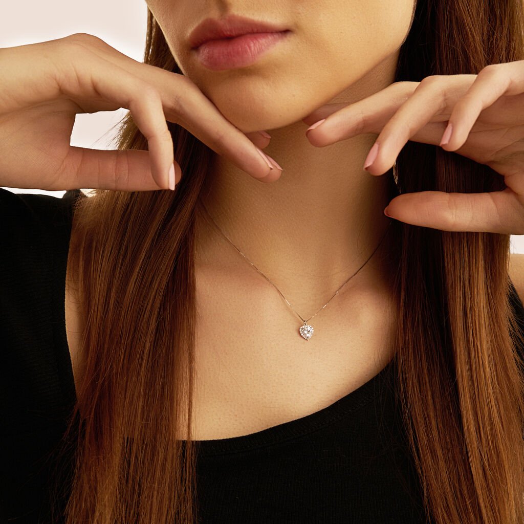 Collana Punto Luce Claire Oro Bianco Cubic Zirconia