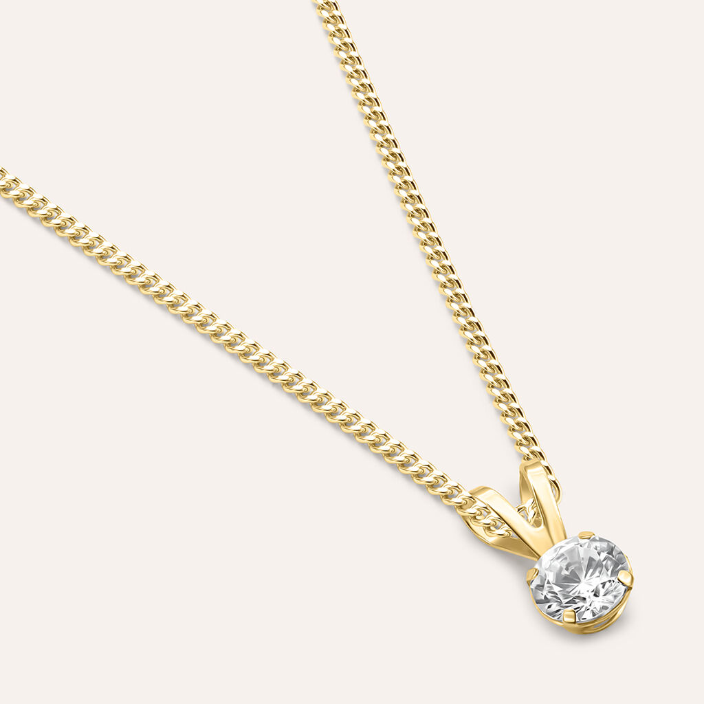 Pendente Punto Luce Po&egrave;me Oro Giallo Cubic Zirconia