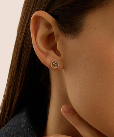 Orecchini Lobo Bon Ton Oro Giallo Cubic Zirconia