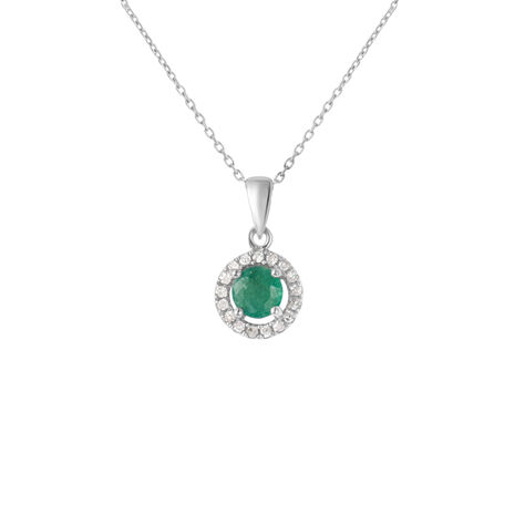 Collana Punto Luce Charlotte Oro Bianco Smeraldo Diamante - Collane Punto Luce Donna | Stroili