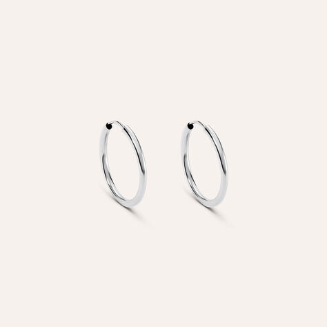 Orecchini A Cerchio Toujours Oro Bianco - Orecchini a Cerchio Donna | Stroili