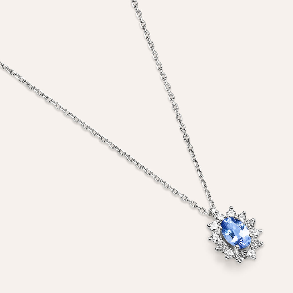 Collana Jasmine Oro Bianco Tanzanite Diamante