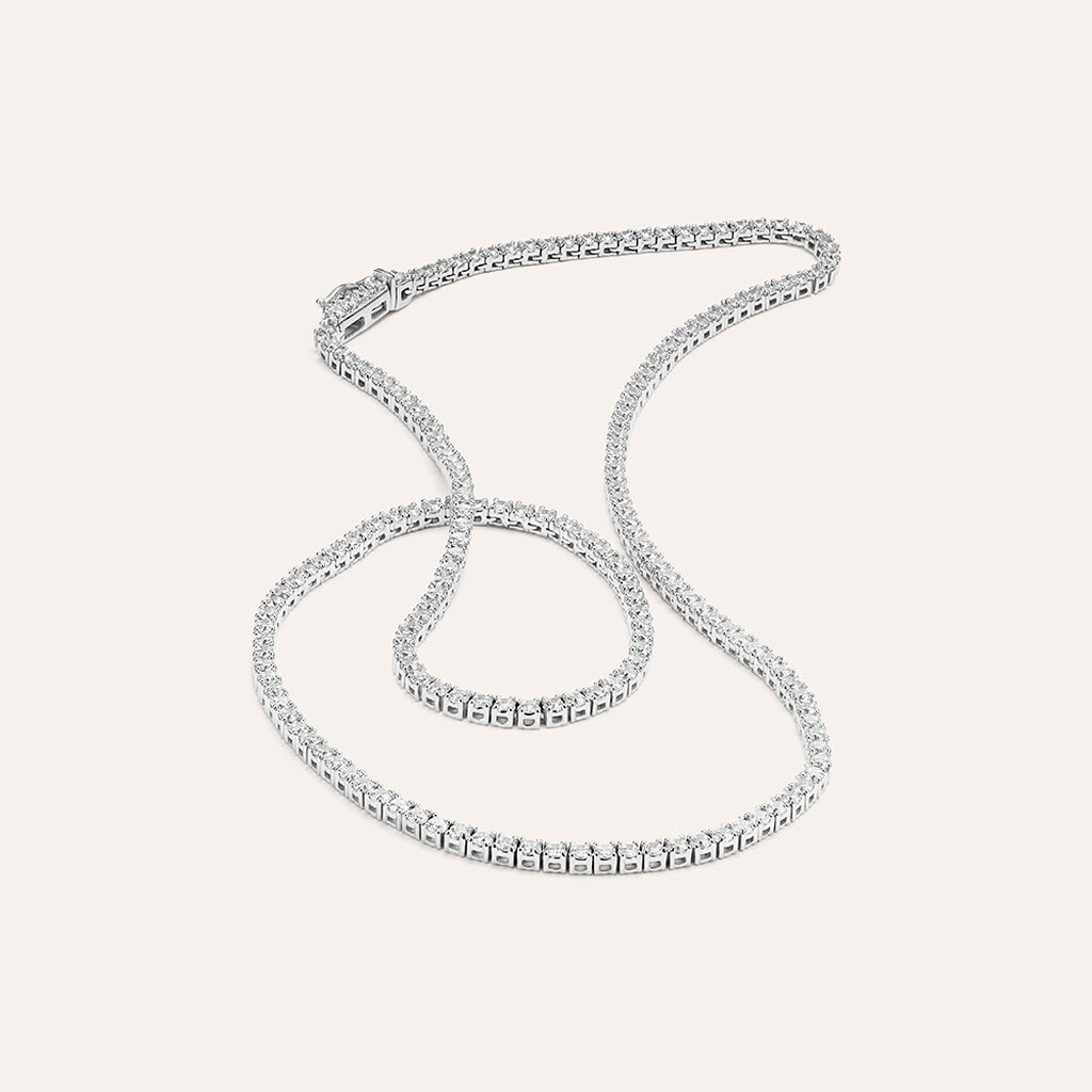 Collana Tennis Diamade Oro Bianco Diamante Lab-Grown