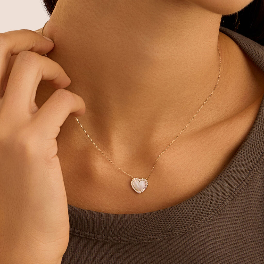 Collana Beverly Oro Giallo Madreperla Cubic Zirconia