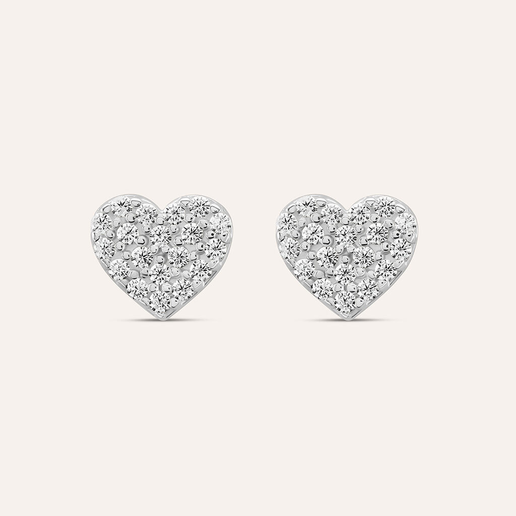 Orecchini Lobo Claire Oro Bianco Cubic Zirconia - Orecchini a Lobo Donna | Stroili