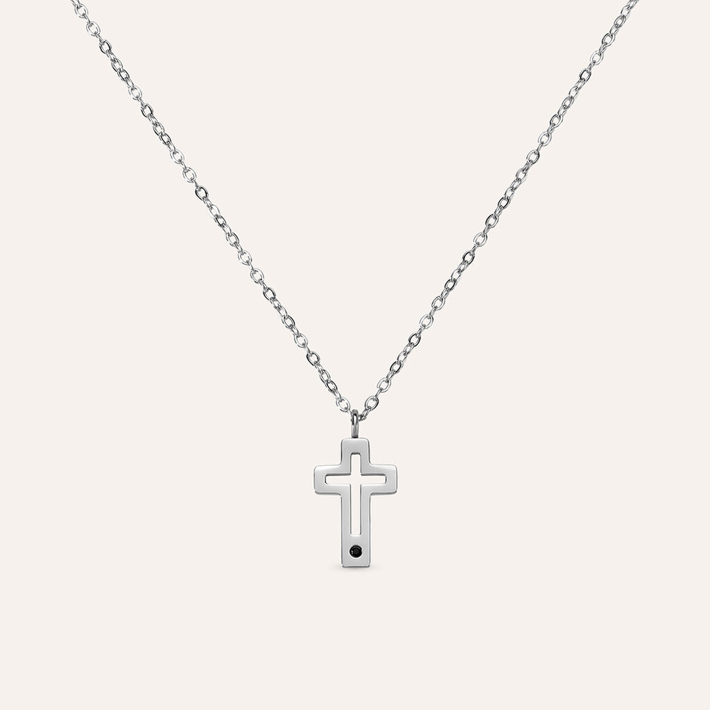 Collana Man Code Acciaio Cristallo