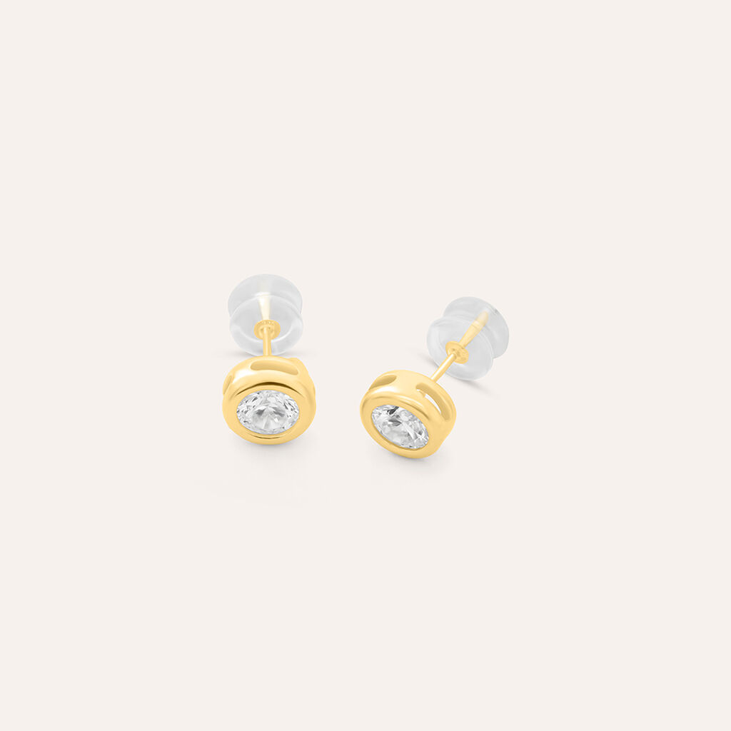 Orecchini Lobo Punto Luce Claire Oro Giallo Cubic Zirconia - Orecchini a Lobo Donna | Stroili