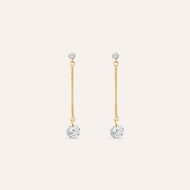 Orecchini Pendenti Punto Luce Claire Oro Giallo Cubic Zirconia - Orecchini Pendenti Donna | Stroili