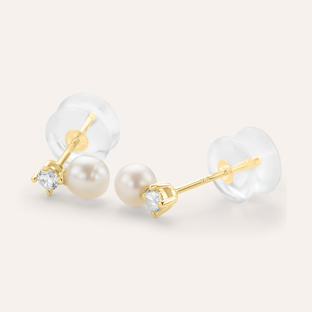 Orecchini Lobo Bon Ton Oro Giallo Perla D'Acqua Dolce Cubic Zirconia - Orecchini a Lobo Donna | Stroili
