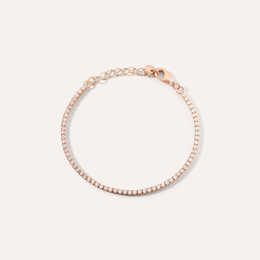 Bracciale Tennis Romantic Shine Metallo Rosa Cristallo