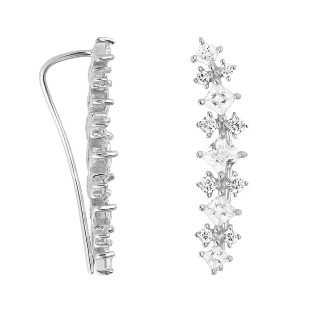 Orecchini Lobo Silver Elegance Argento Rodiato Cubic Zirconia - Orecchini a Lobo Donna | Stroili