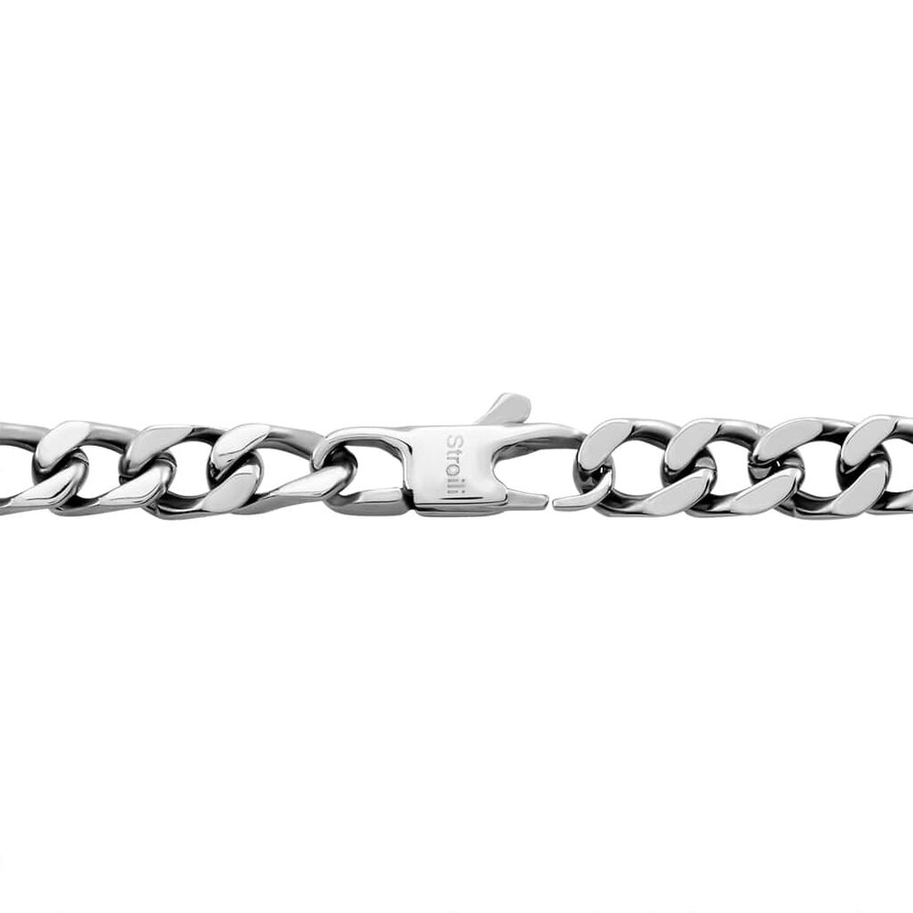 Bracciale Con Targhetta Man Code Acciaio Bicolore Bianco / Nero Cubic Zirconia - Bracciali con Incisione Uomo | Stroili