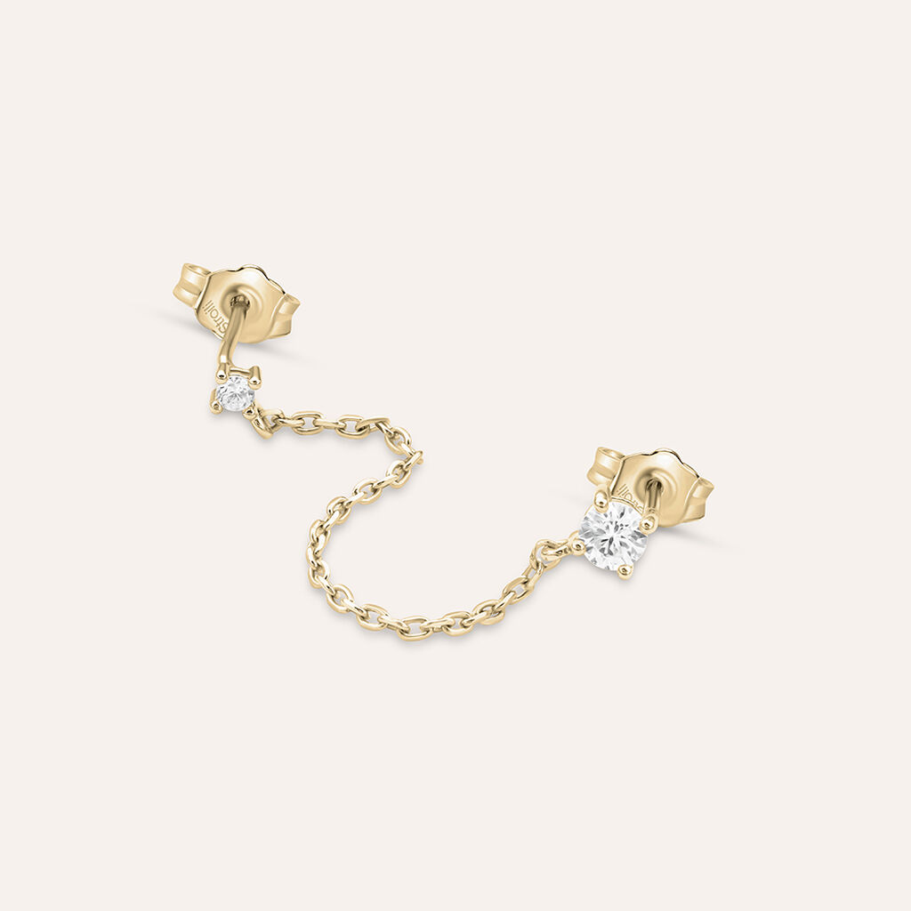 Mono Orecchino Lobo Punto Luce Golden Dreams Placcato Oro Giallo Cubic Zirconia