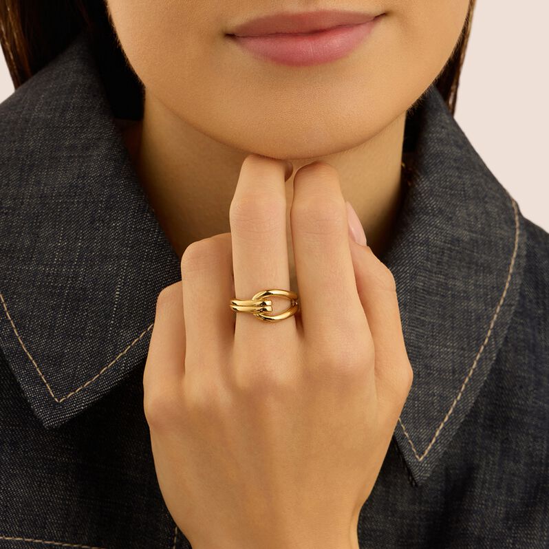 Anello Fascia Radiance Acciaio Dorato - Anelli Donna | Stroili