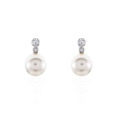 Orecchini Lobo Silver Pearls Argento Rodiato Cubic Zirconia Perla sintentica - Orecchini a Lobo Donna | Stroili