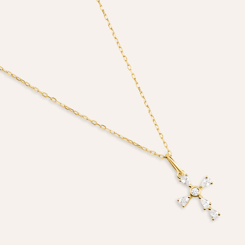 Pendente Love Beats Argento Dorato Cubic Zirconia