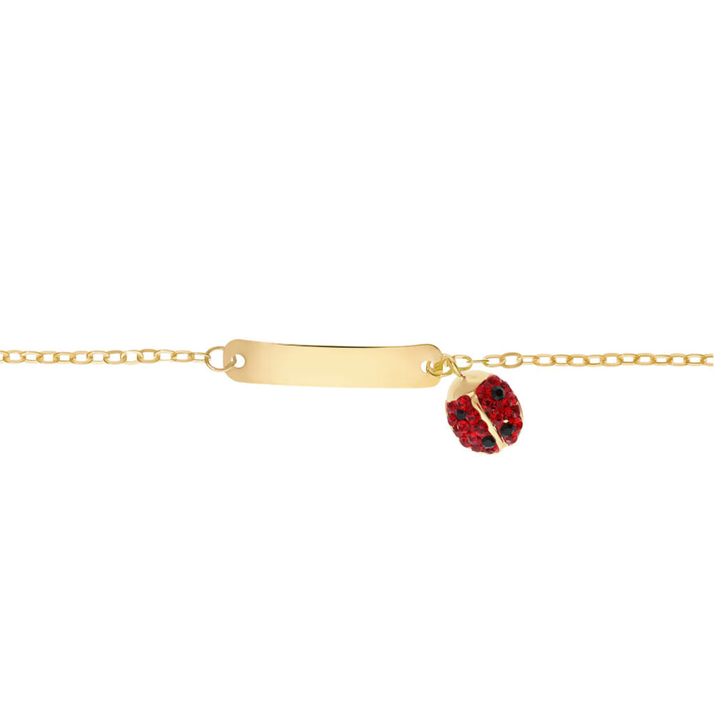 Bracciale Con Targhetta Holy Oro Giallo Cristallo - Bracciali con Incisione Bambino | Stroili