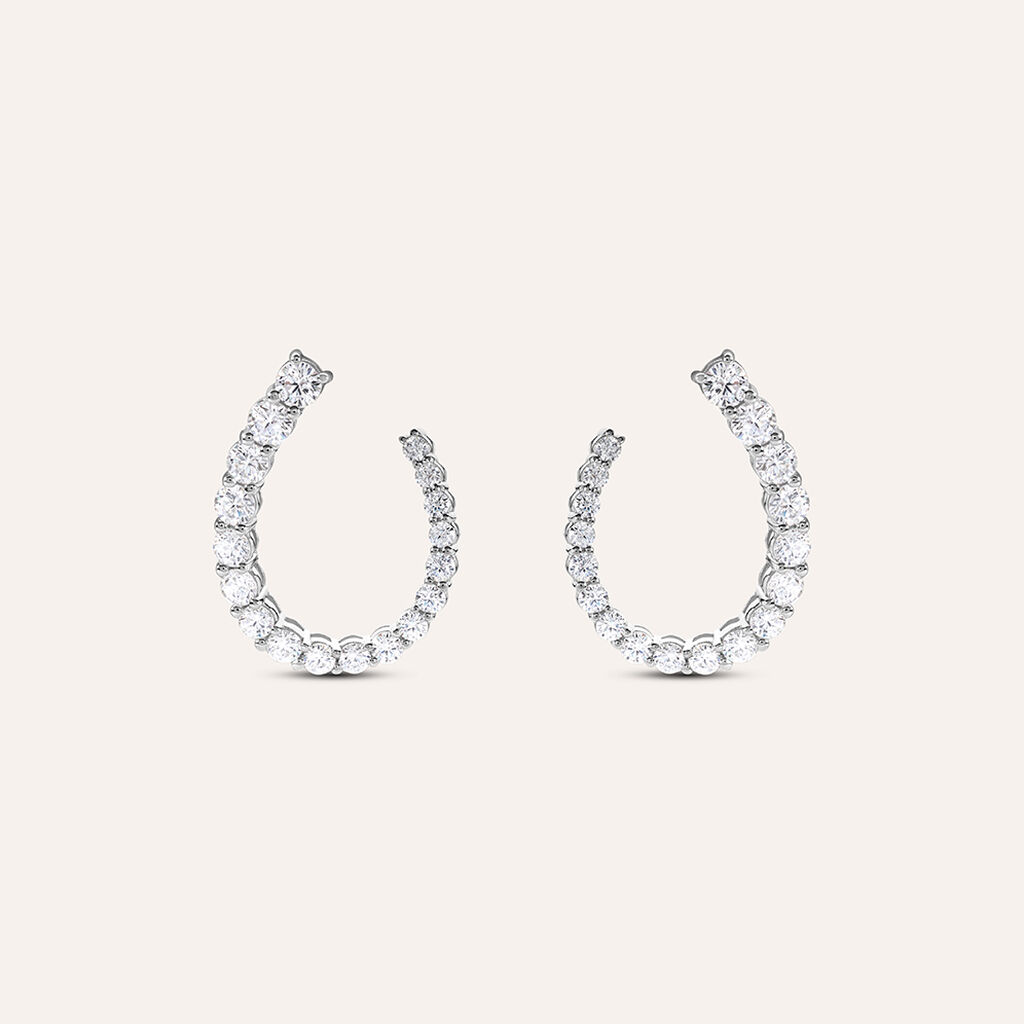 Orecchini Lobo Silver Elegance Argento Rodiato Cubic Zirconia