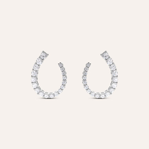 Orecchini Lobo Silver Elegance Argento Rodiato Cubic Zirconia - Orecchini a Lobo Donna | Stroili