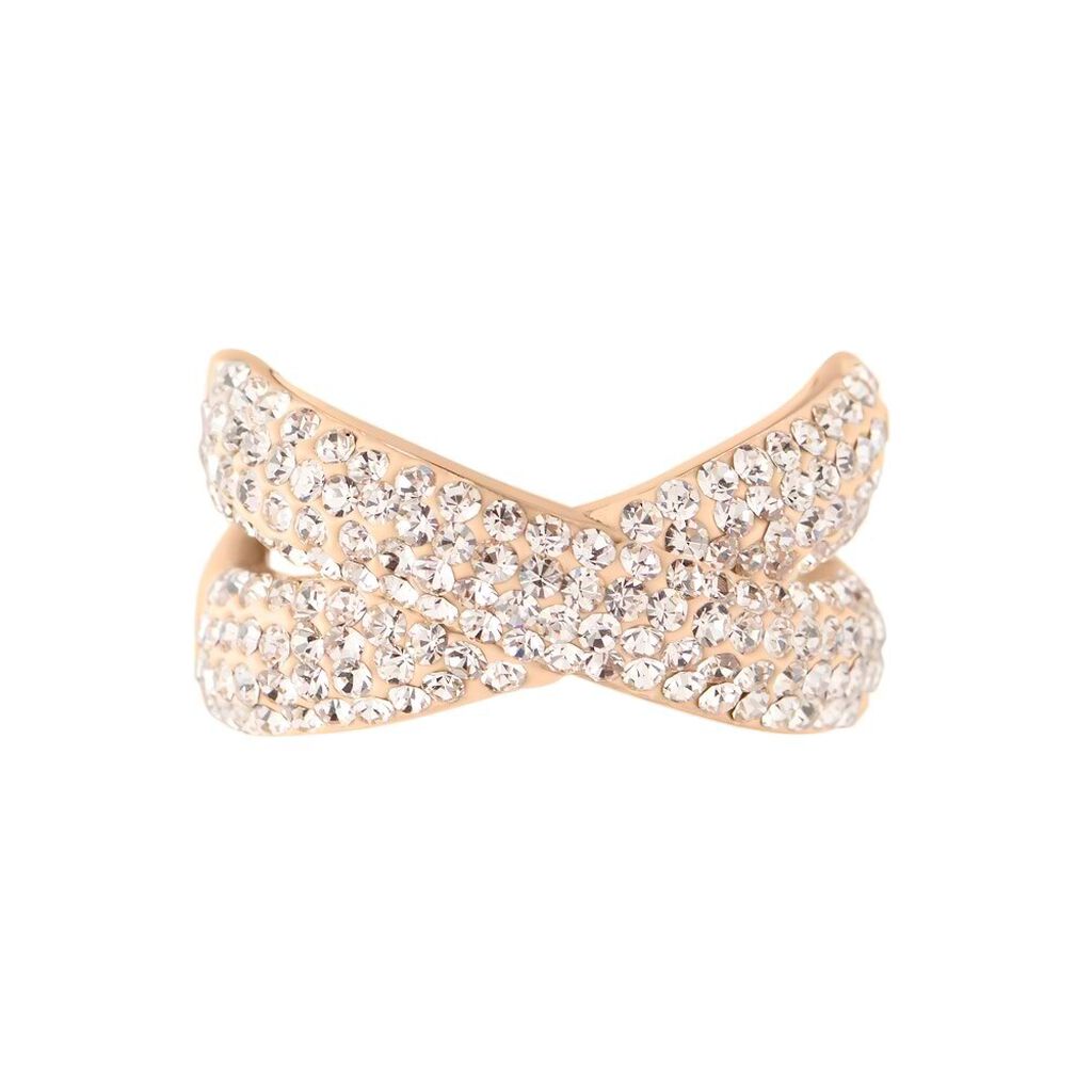 Anello Fantasia Lady Phantasya Acciaio Rosato e Cristalli - Anelli con Pietre Donna | Stroili