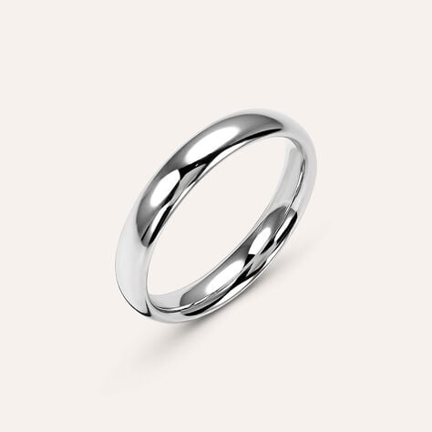 Fede Comoda Leggera 3.5 mm Oro Bianco - Anelli con Incisione Unisex | Stroili