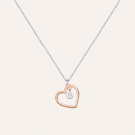 Collana Lady Chic Acciaio Bicolore Cuore e Cristalli - Collane Donna | Stroili