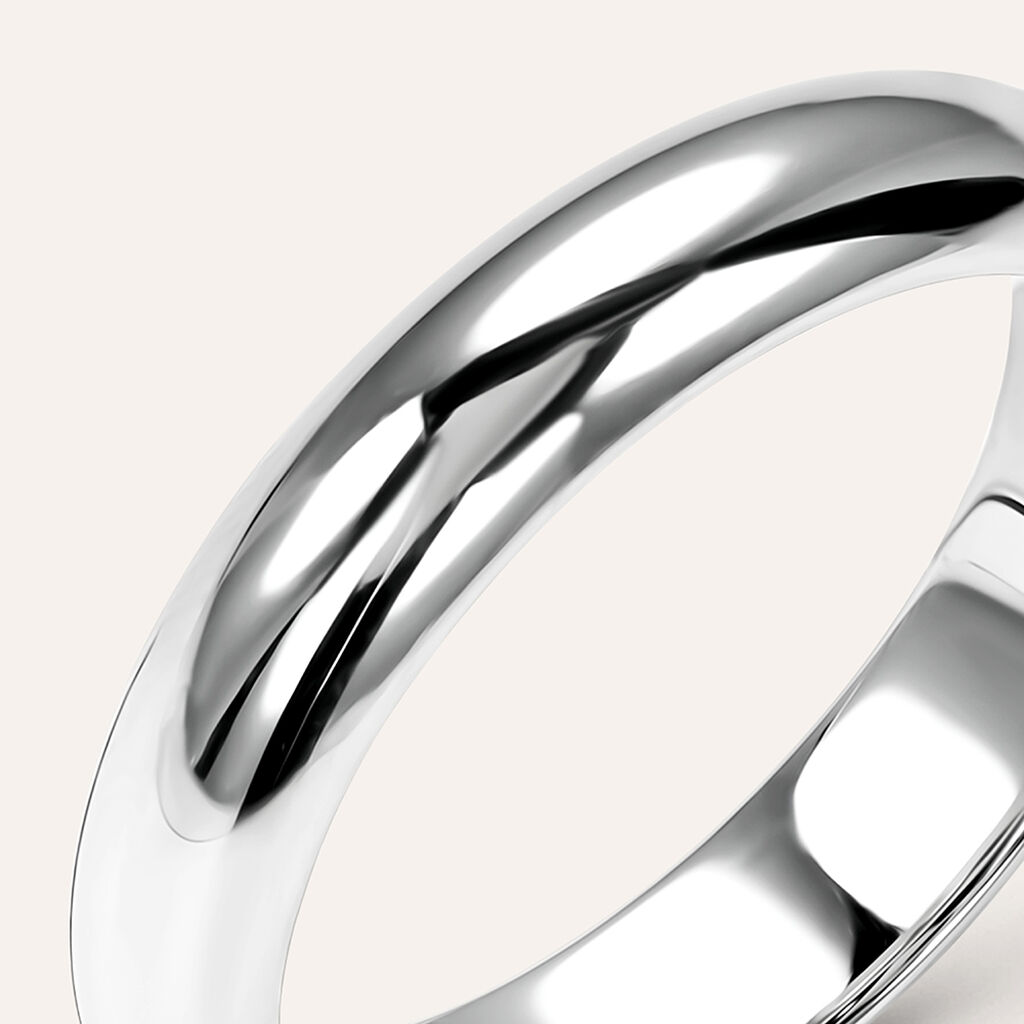 Fede Classica Leggera 4 mm Oro Bianco - Anelli con Incisione Unisex | Stroili