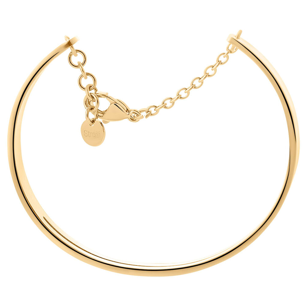 Bangle Lady Message Acciaio Dorato Cristallo - Bracciali Rigidi Donna | Stroili