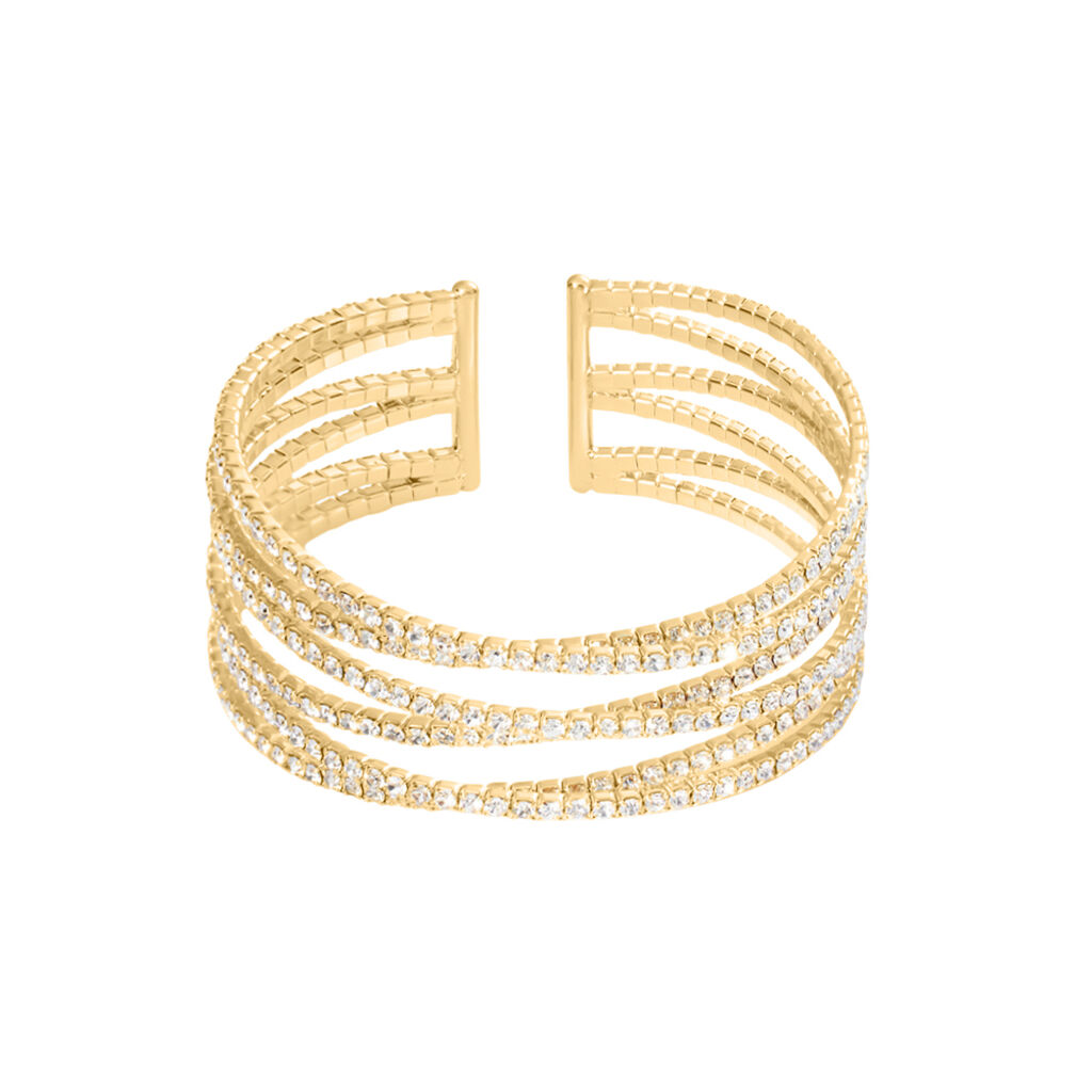 Bangle Romantic Shine Metallo Dorato Cristallo