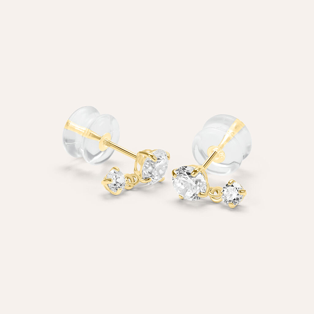 Orecchini Lobo Doppio Punto Luce Bon Ton Oro Giallo Cubic Zirconia - Orecchini a Lobo Donna | Stroili