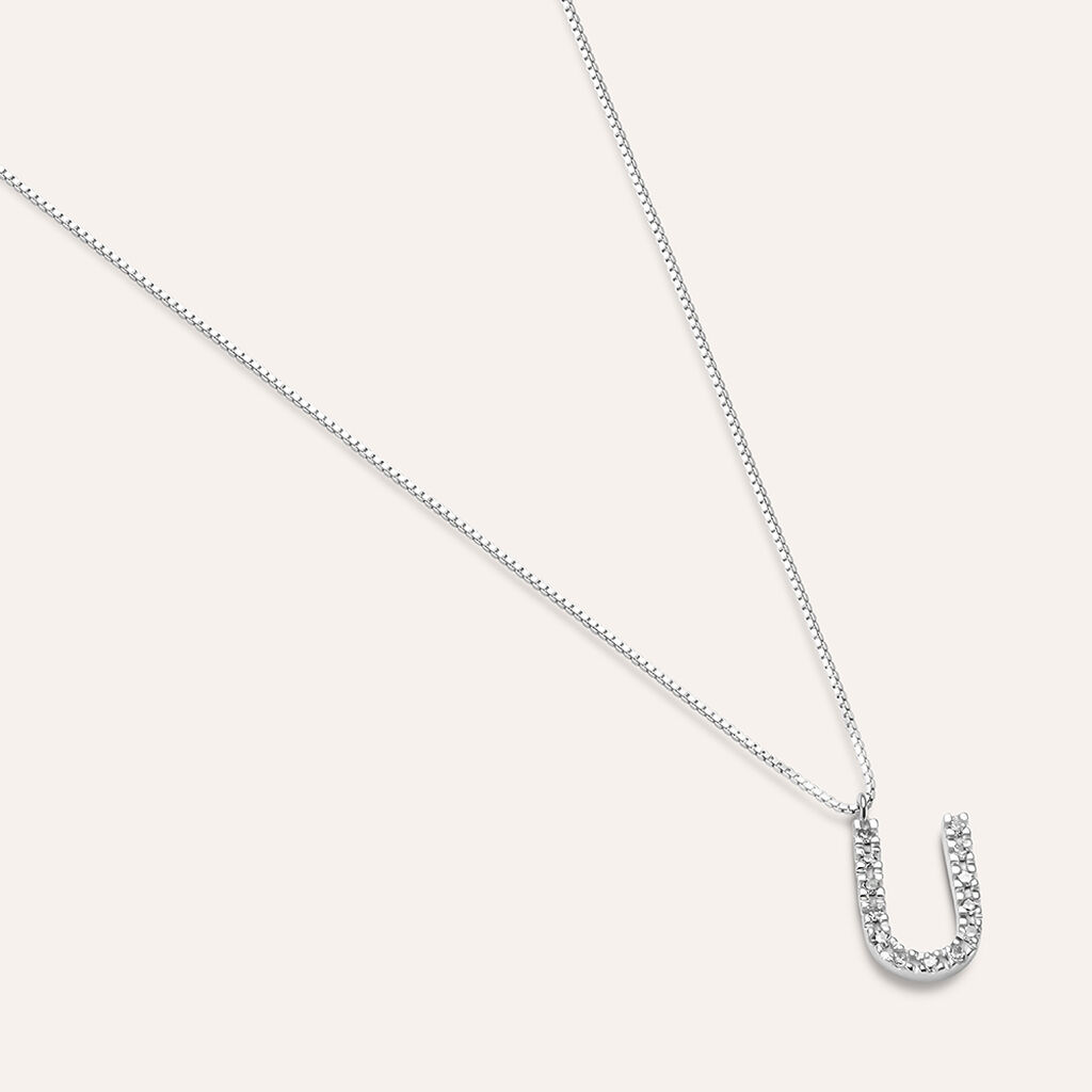 Collana Diamond Letters Oro Bianco Diamante