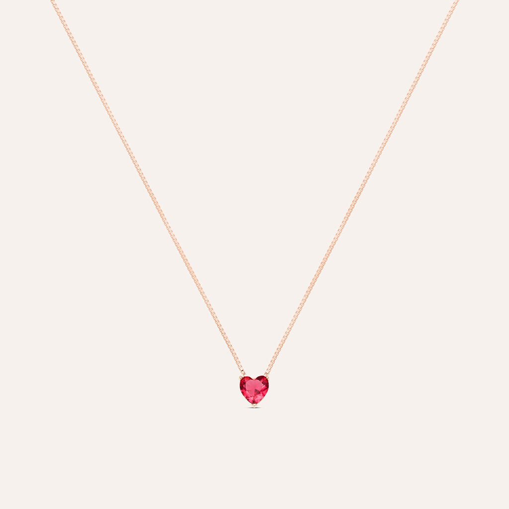 Collana Punto Luce Silver Rainbow Argento Rosa Cubic Zirconia