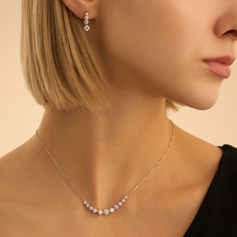 Collana Diamade Oro Bianco Diamante Lab-Grown - Collane Donna | Stroili