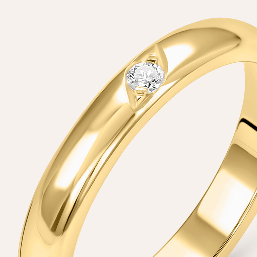 Fede Classica 3.1 mm Oro Giallo Diamante - Anelli con Incisione Unisex | Stroili