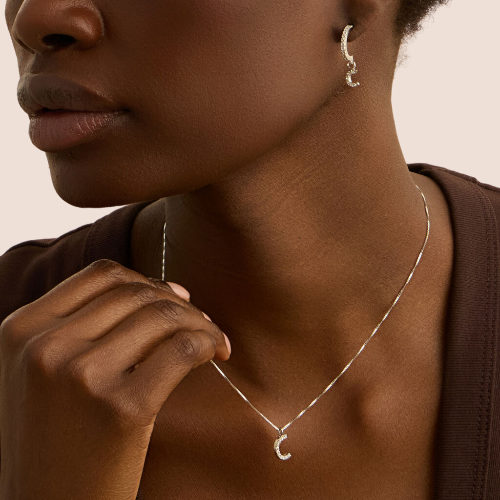 Mono Orecchino A Cerchio Silver Moments Argento Rodiato Cubic Zirconia