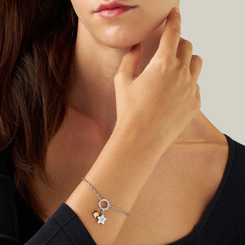 Bracciale Lady Chic Acciaio Bicolore Bianco / Rosa Cristallo - Bracciali Donna | Stroili
