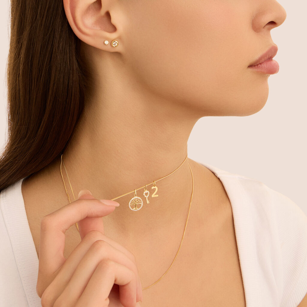 Orecchini Lobo Punto Luce Bon Ton Oro Giallo Cubic Zirconia - Orecchini a Lobo Donna | Stroili