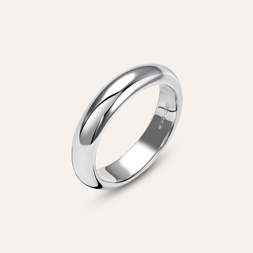 Fede Classica Leggera 4.5 mm Oro Bianco - Anelli con Incisione Unisex | Stroili