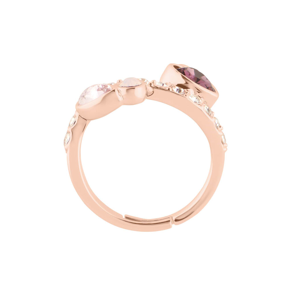 Anello Fantasia Violet Ottone Rosa Cristallo - Anelli con Pietre Donna | Stroili