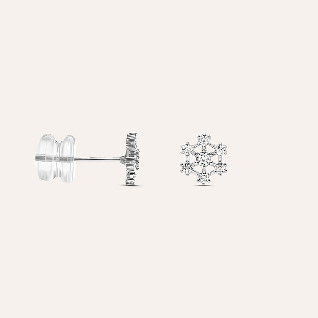 Orecchini Lobo Bon Ton Oro Bianco Cubic Zirconia - Orecchini a Lobo Donna | Stroili