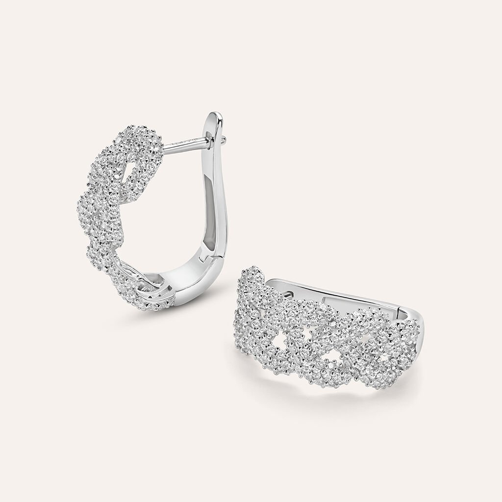 Orecchini A Cerchio Silver Shine Argento Rodiato Cubic Zirconia - Orecchini a Cerchio Donna | Stroili