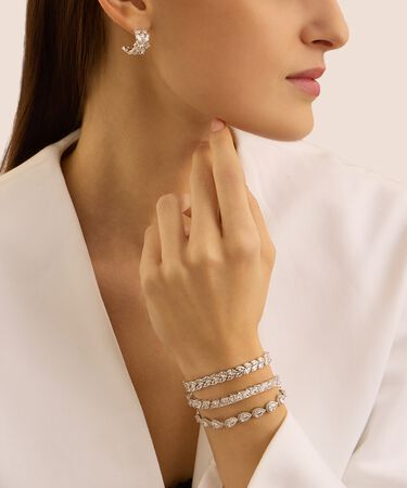 Orecchini A Cerchio Red Carpet Argento Rodiato Cubic Zirconia