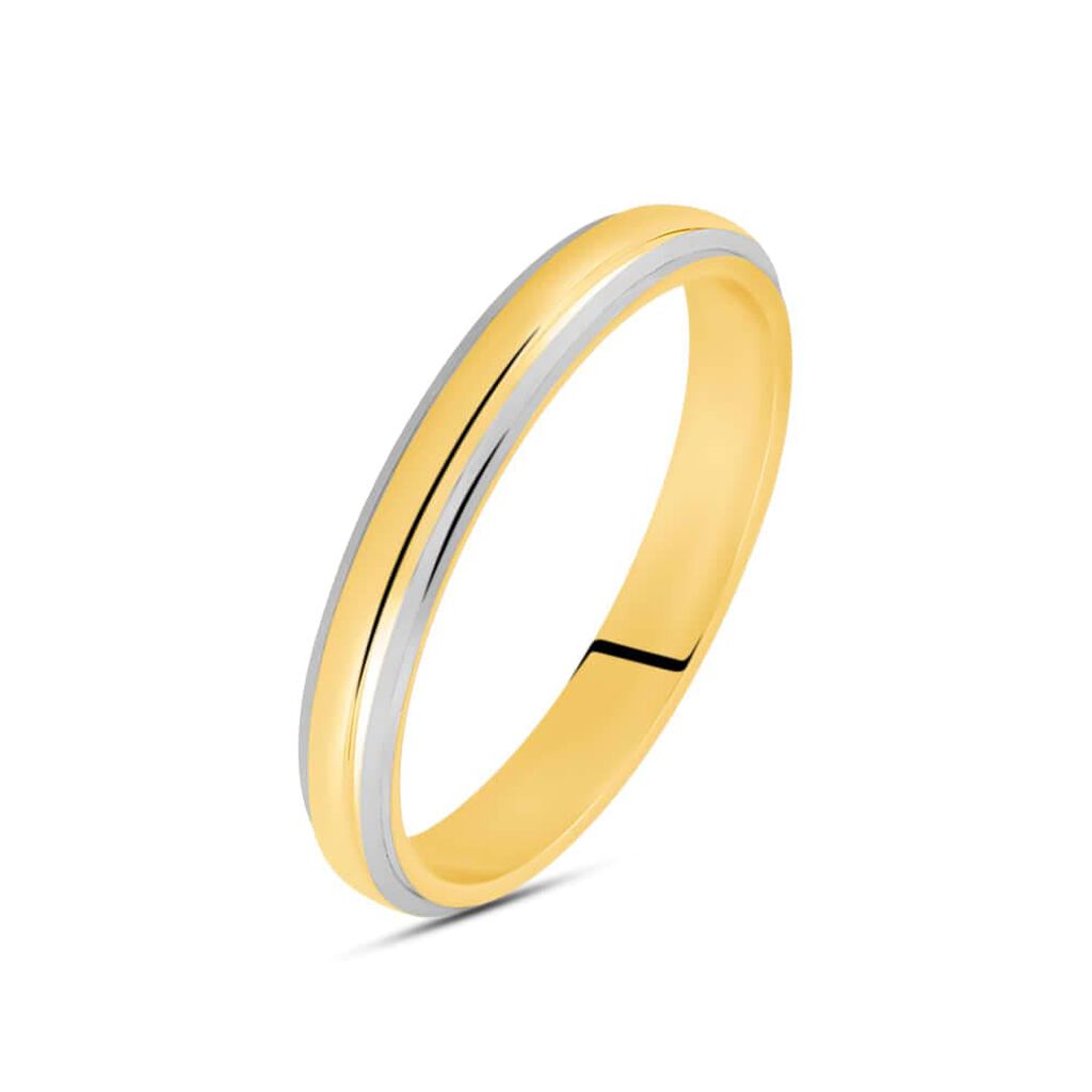 Fede Classica 3.5 mm Oro Bicolore - Anelli con Incisione Unisex | Stroili