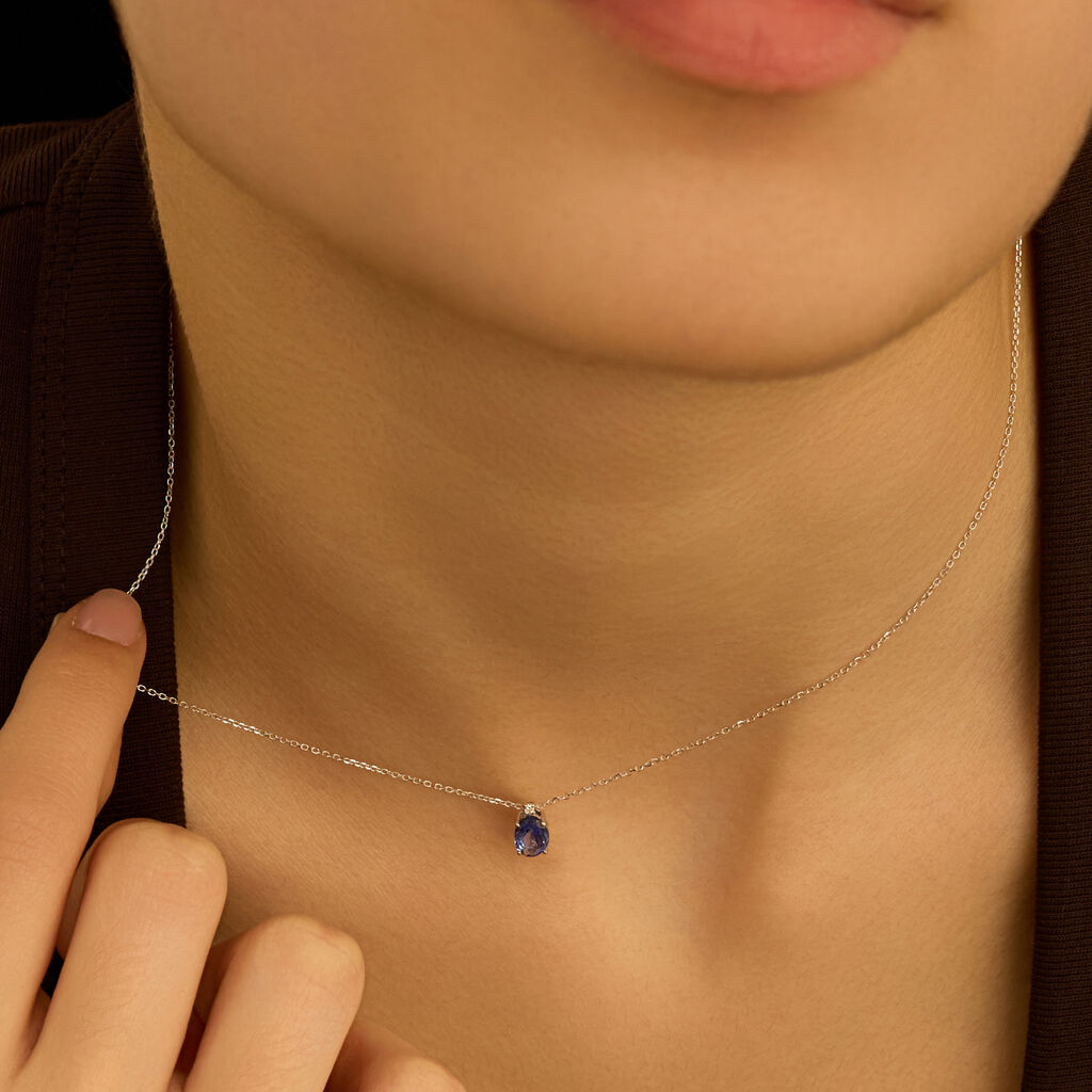 Collana Punto Luce Jasmine Oro Bianco Tanzanite Diamante - Collane Punto Luce Donna | Stroili