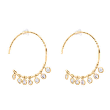 Orecchini A Cerchio Golden Dream Placcato Oro Giallo Cubic Zirconia