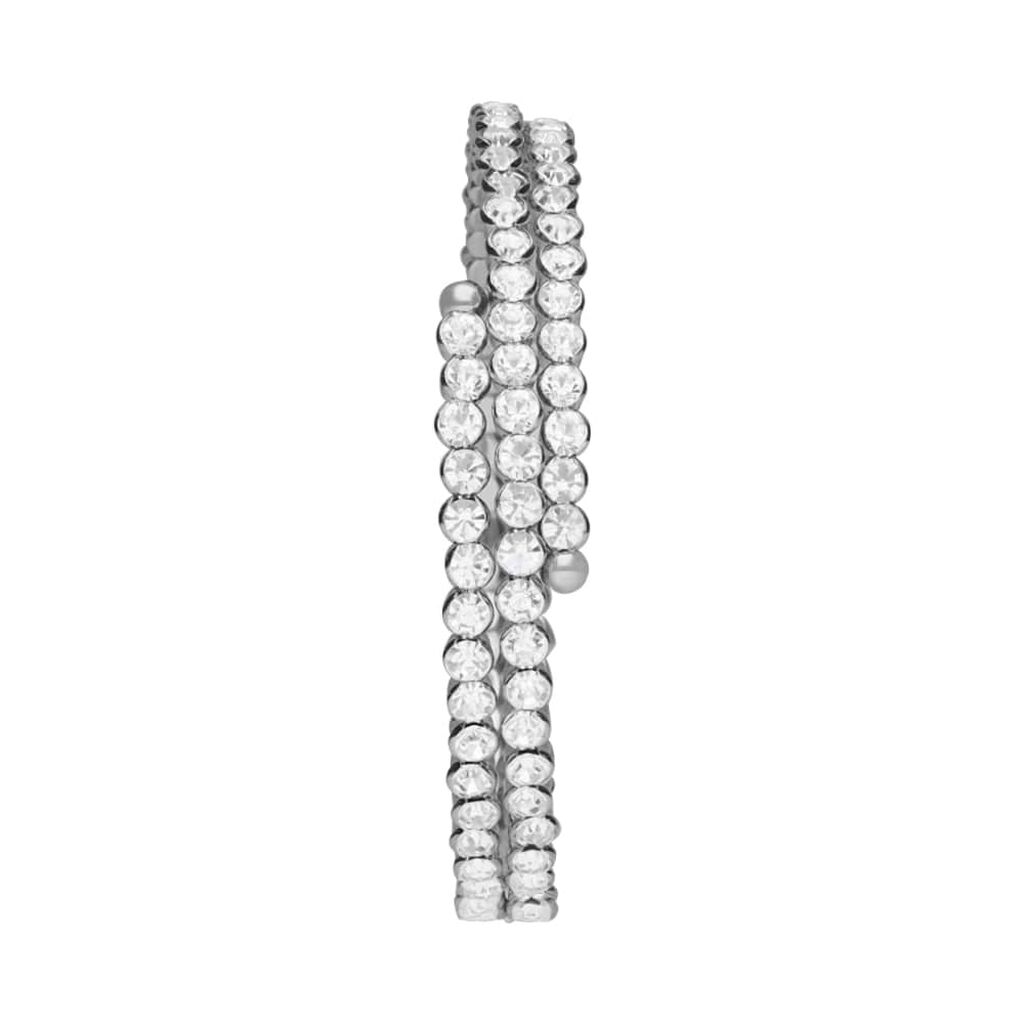 Bracciale bangle in metallo rodiato e cristalli - Bracciali Donna | Stroili