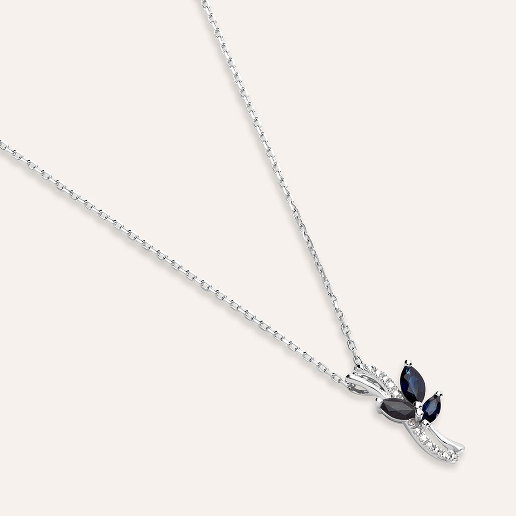 Collana Charlotte Oro Bianco Zaffiro