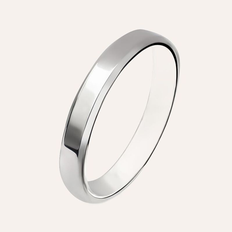 Fede Classica 3.5 mm Oro Bianco - Anelli con Incisione Uomo | Stroili