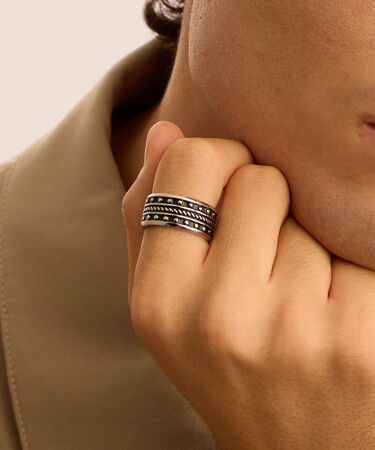 Anello Fascia Gentleman Argento Rodiato