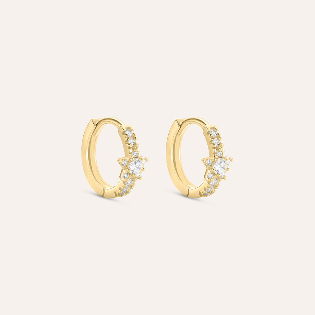 Orecchini A Cerchio Claire Oro Giallo Cubic Zirconia